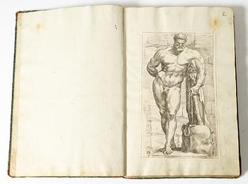 98 etsningar av romerska statyer.