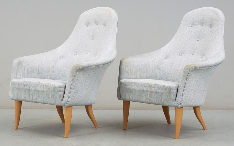 FÅTÖLJER,  ett par, Kerstin Hörlin-Holmquist, "Stora Adam", Triva-serien, Nordiska Kompaniet, 1950/60-tal.