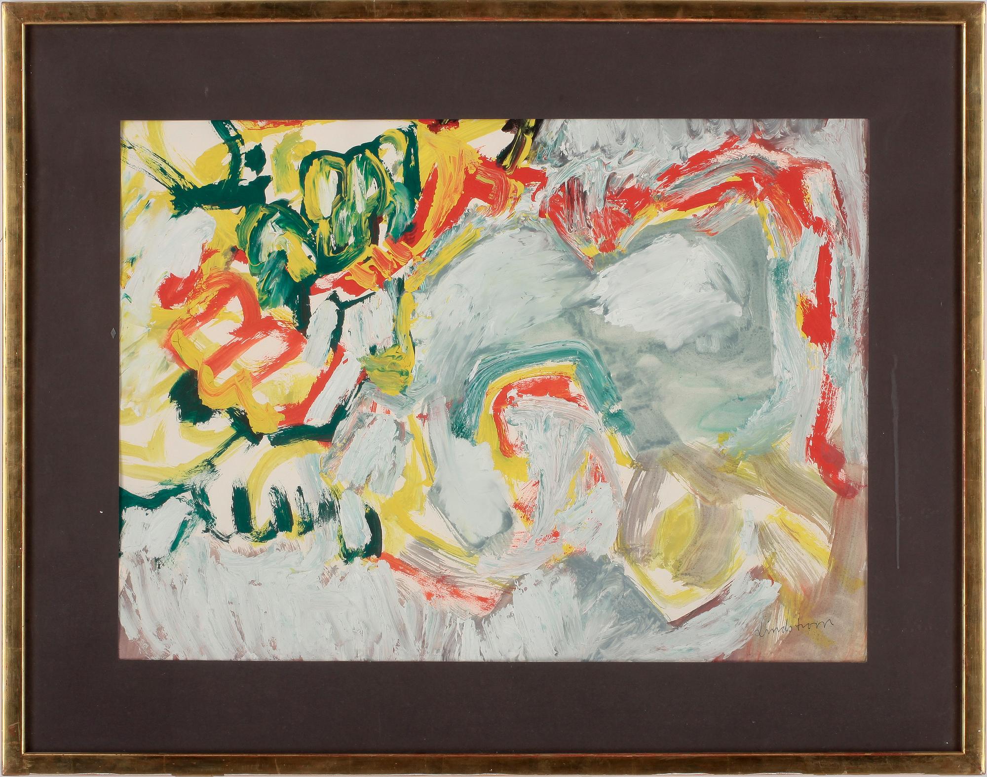 BENGT LINDSTRÖM, gouache, sign.