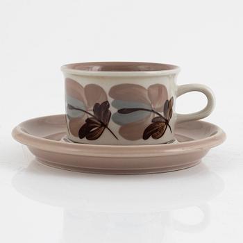 Ulla Procopé, eight "Koralli" coffee cups with saucers, Arabia, Finland.