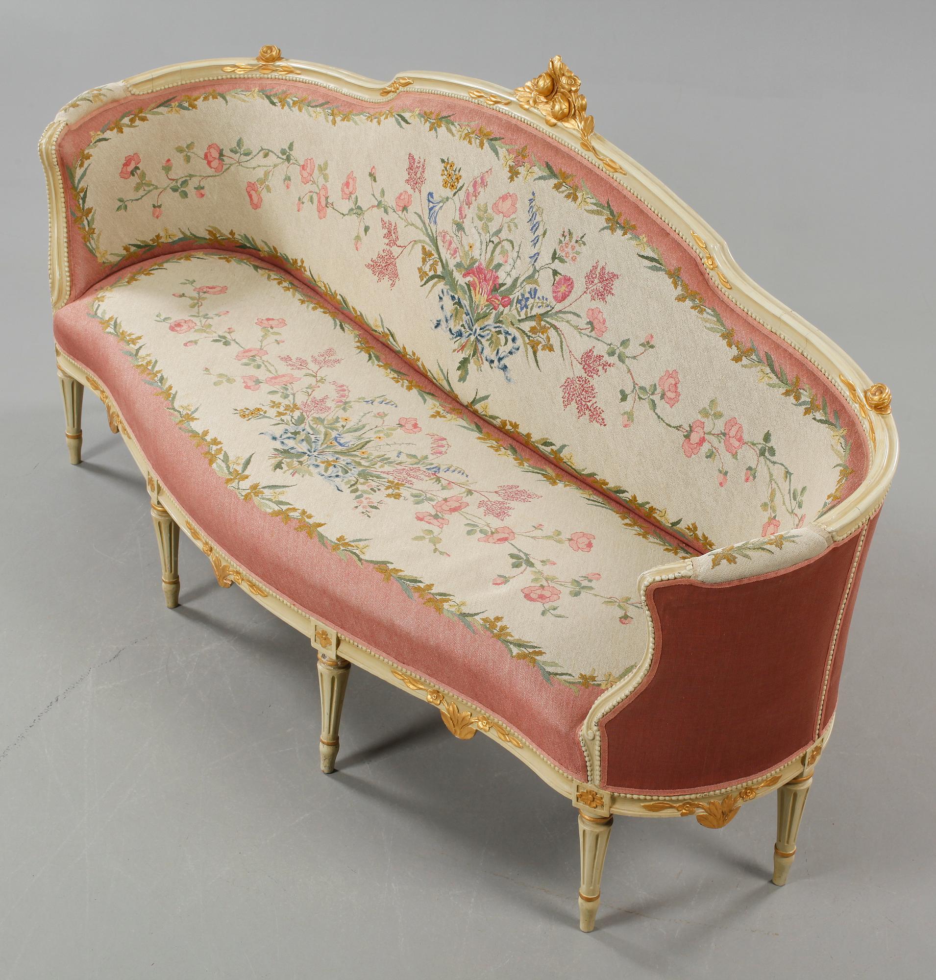 A gustavian sofa, second half of the 18th century.