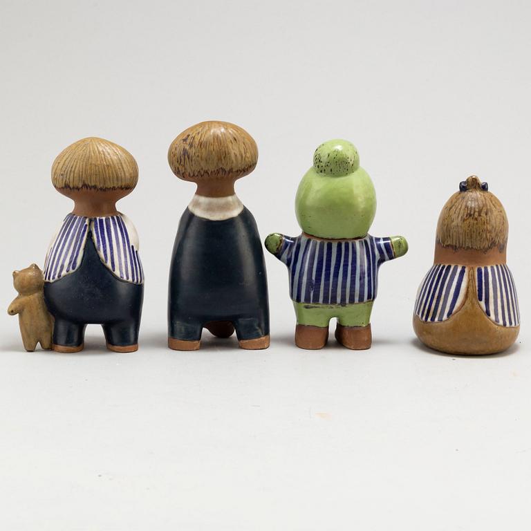 LISA LARSON, four stoneware figurines from the series 'Larsons ungar' for Gustavsberg.