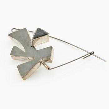 Jan-Christer Lundqvist, brooch, sterling silver with spectrolite, Skövde.