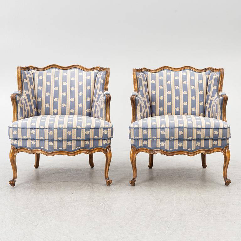 Bergèrer/fåtöljer, omkring år 1900.