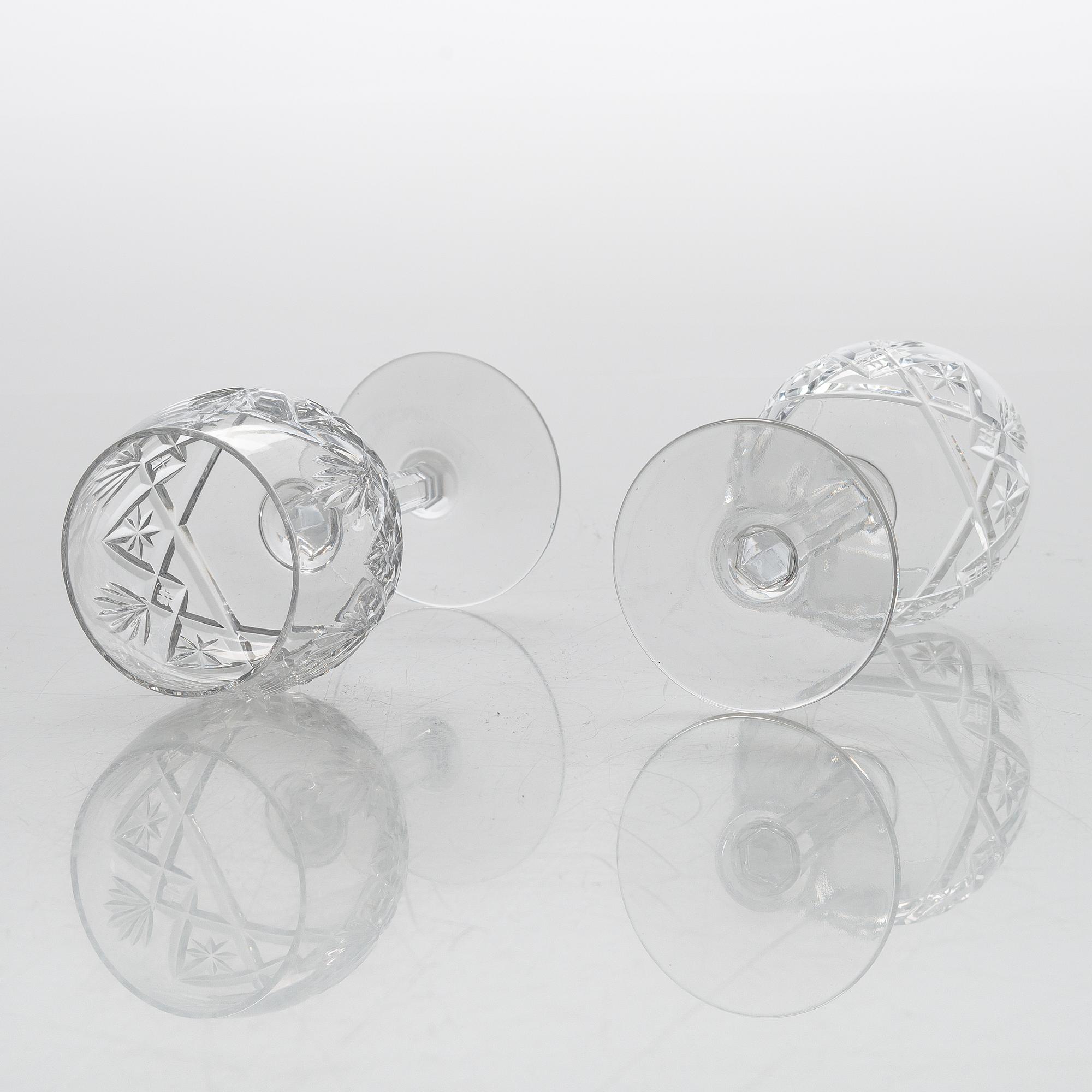 An 'Yrjö' crystal glassware set, 58 pieces, Riihimäen Lasi, Finland, latter half of the 20th century.