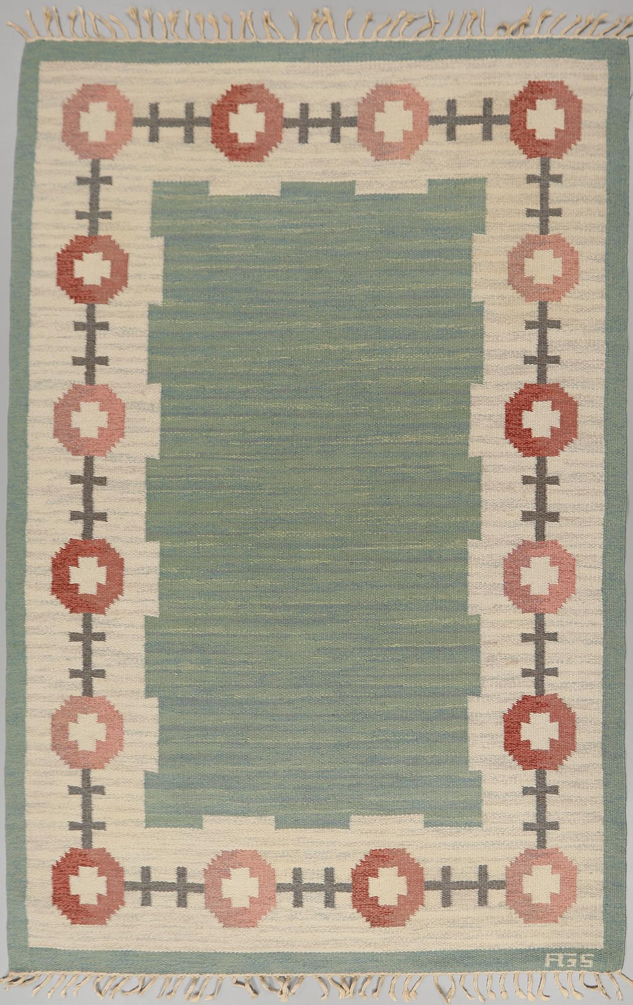 MATTA, rölakan, signerad AGS (Anna-Greta Sjöquist),  omkring 1900-talets mitt, 260 x 162 cm.