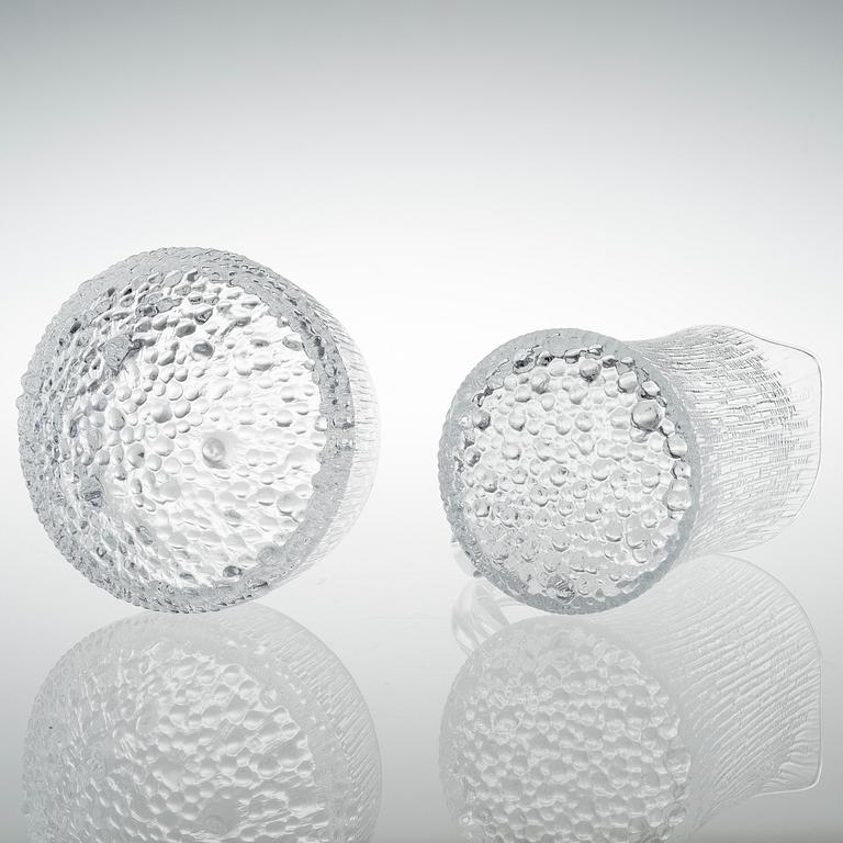 TAPIO WIRKKALA KANNA OCH SKÅL av glas, "Ultima Thule", Iittala.