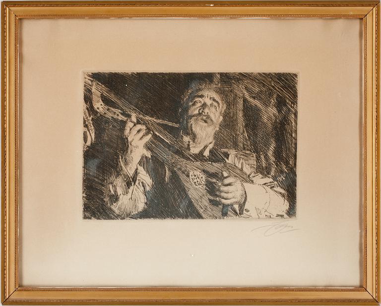 ANDERS ZORN, etsning, sign i blyerts, sign o dat i plåten 1918.