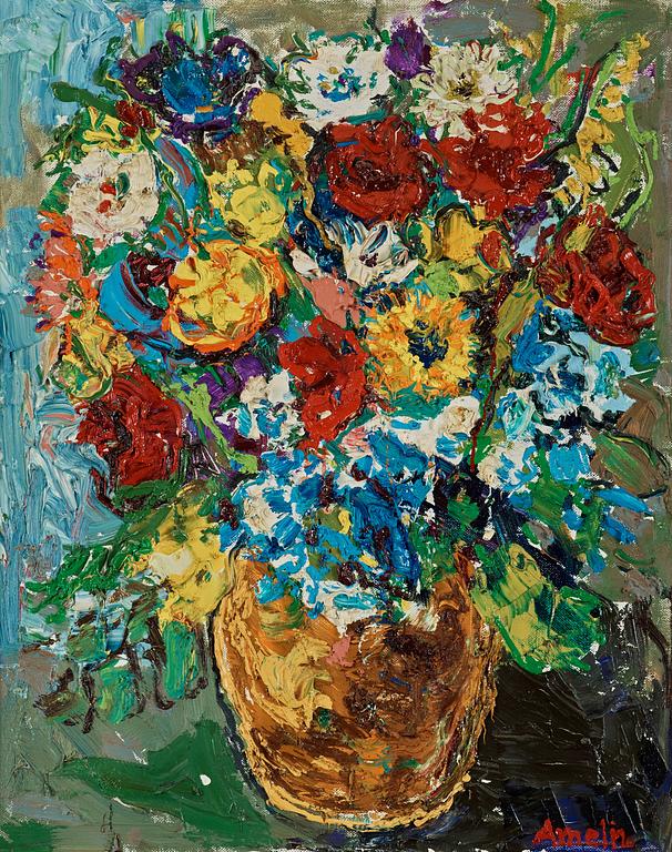 Albin Amelin, Still life with flowers.