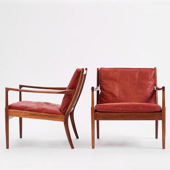 Ib Kofod-Larsen, a pair of rosewood "Samsö" armchairs, Olof Persons Fåtöljindustri (OPE), Jönköping, 1960s.