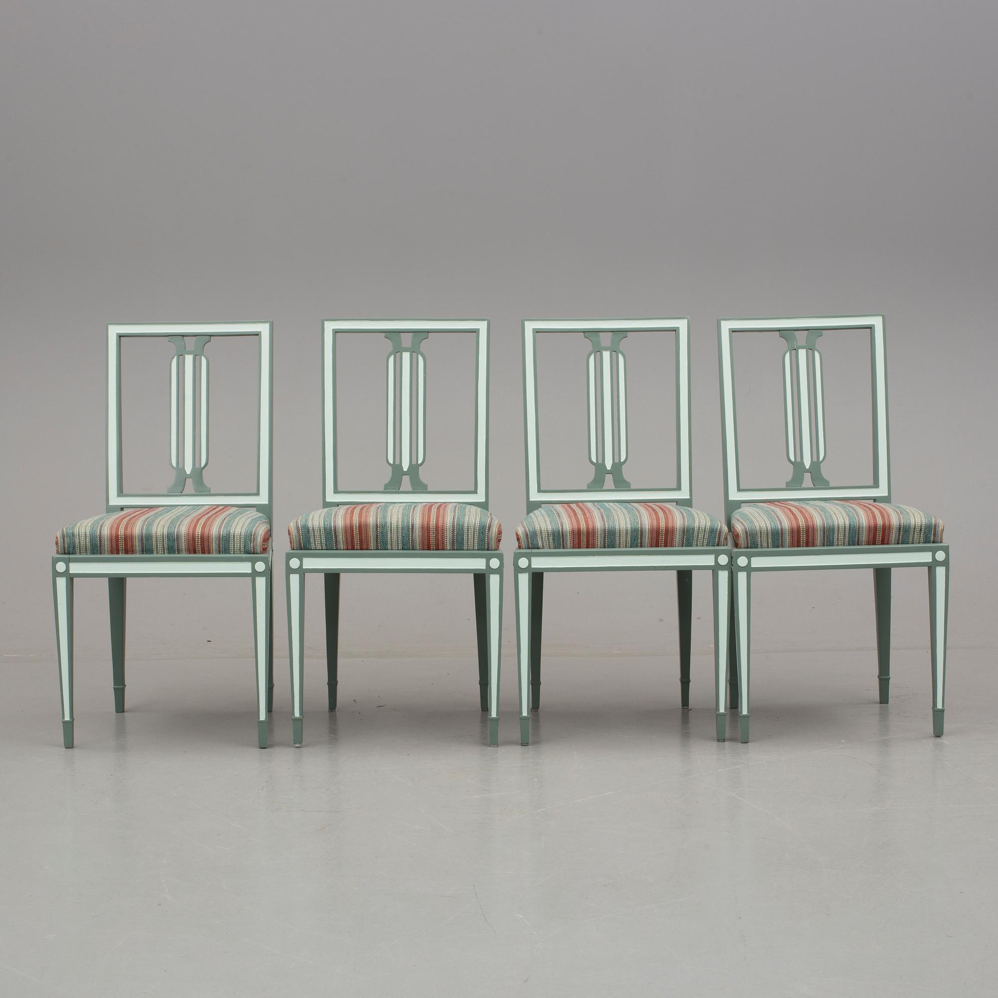 CARL MALMSTEN, stolar, 4 stycken, "Ingrid", AB Svenska Möbelfabrikerna Bodafors, 1920-tal.