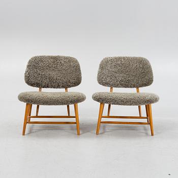 Alf Svensson, a pair of 'TeVe' easy chairs, Bra Bohag, Studio Ljungs Industrier, 1950's.