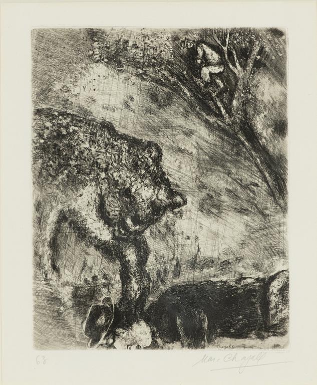 Marc Chagall, "L'ours et les deux Compagnons", from "Les fables de la Fontaine".