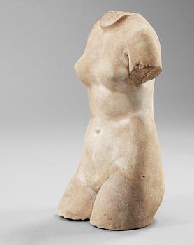 A torso, after the Antique, representing Aphrodite Anadyomene. Probably 19/20th Century.