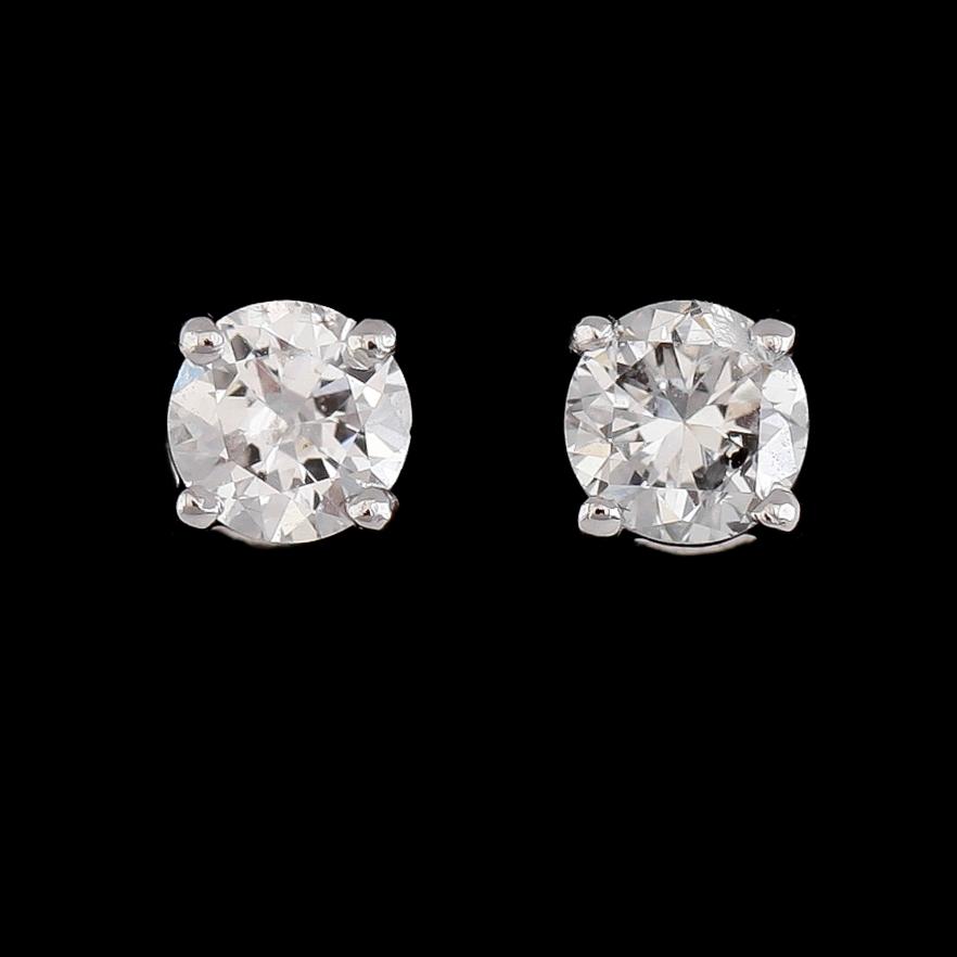 ÖRHÄNGEN, 1 par, 18K vitguld, briljantslipade diamanter tot ca 0.40 ct.