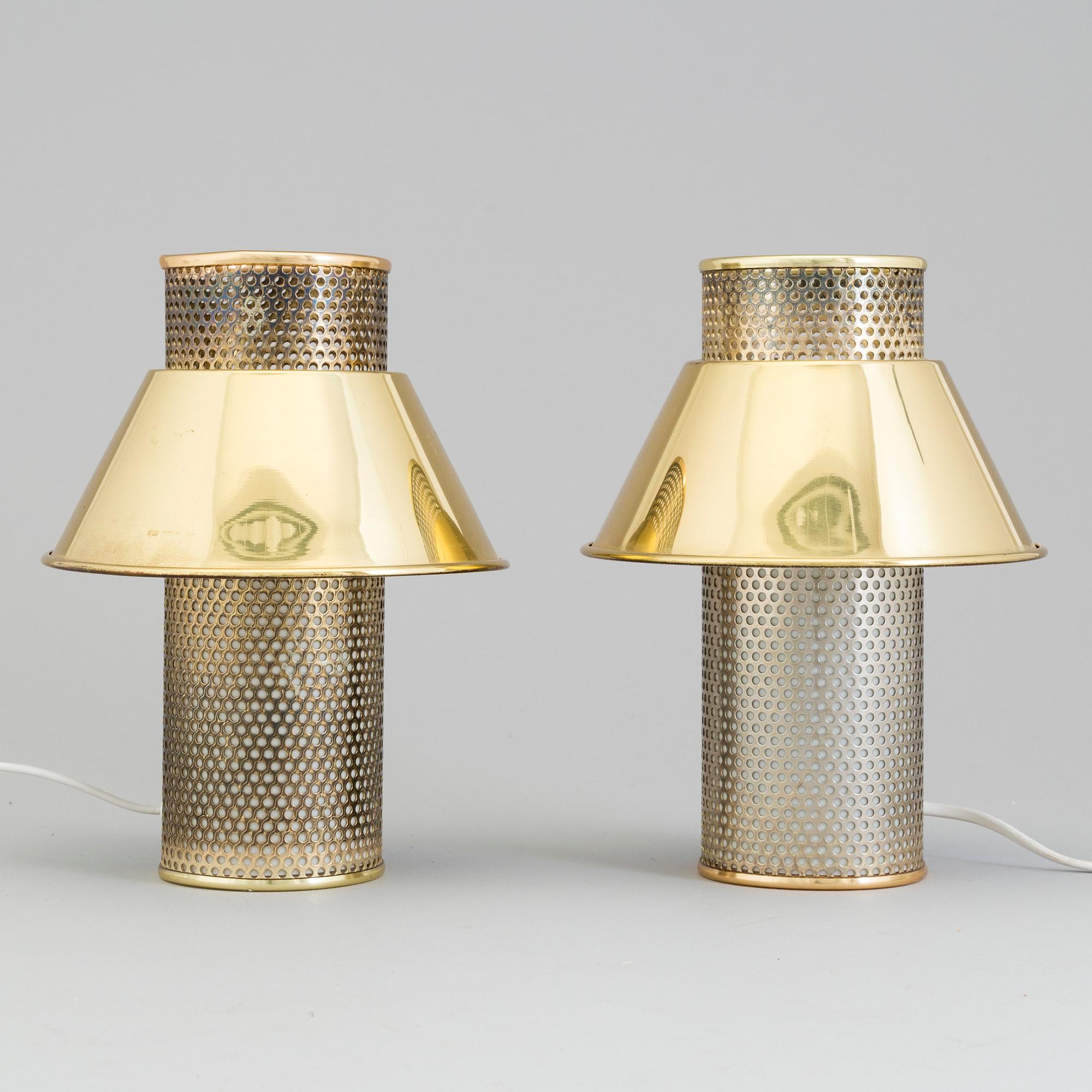 HANS-AGNE JAKOBSSON, bordslampor, ett par, troligen 1960 / 70-tal.