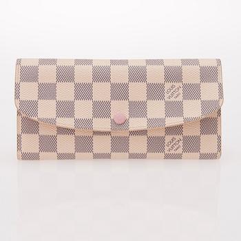 A LOUIS VUITTON WALLET,  "Emilie Damier Azur".