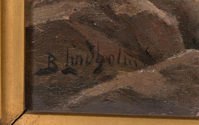 Berndt Lindholm, oil on panel, signed.