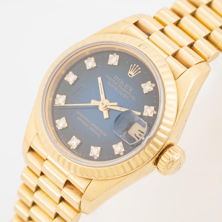 Rolex, Oyster Perpetual, Datejust, "Dégradé Diamond Dial", wristwatch, 26 mm.