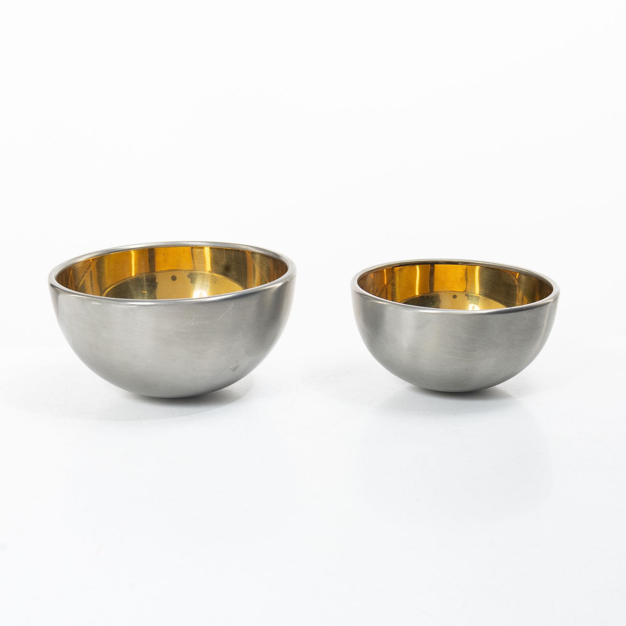 Sebastian Schildt, Two pewter and brass bowls, Svenskt Tenn, Stockholm 2015-2016.
