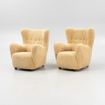 A pair of armchairs, Scandinavia, 1930's/40's.