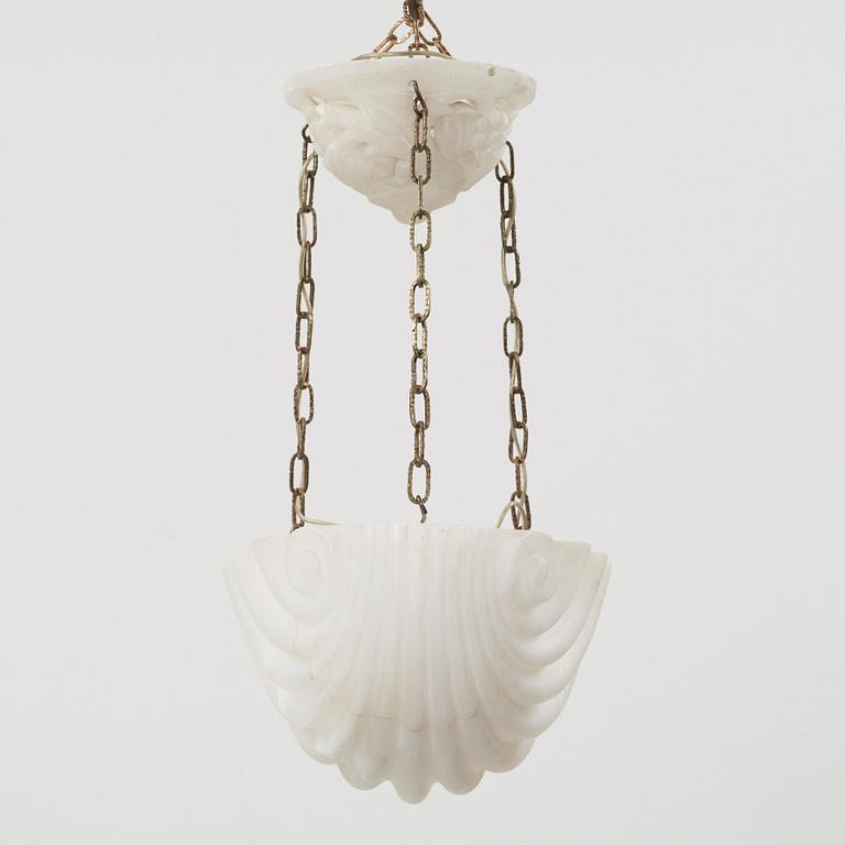 Carl Milles, a Swedish Grace alabaster hanging lamp.