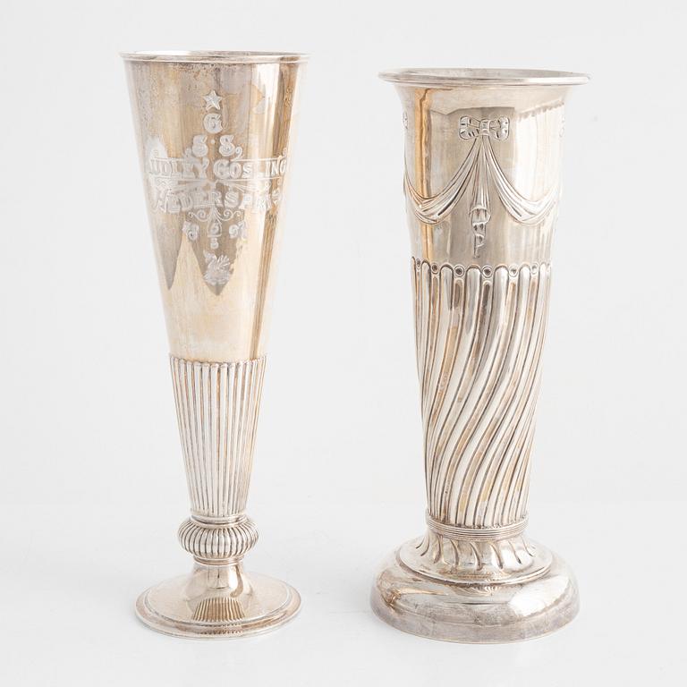 Two late 19th Century Silver Beakers.