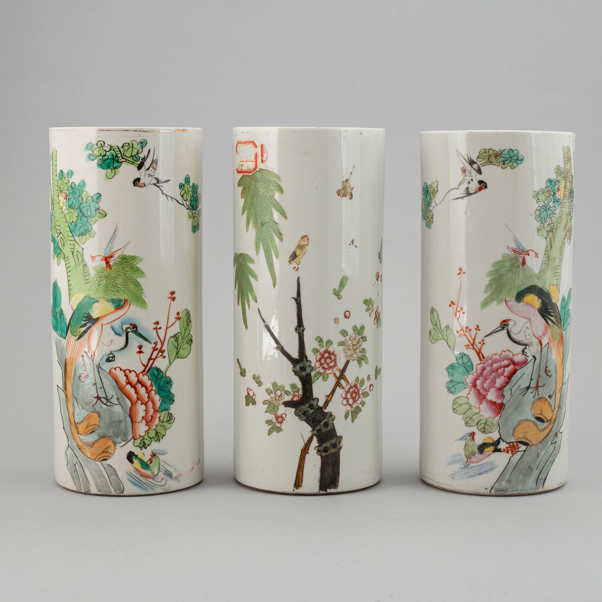 A set of three Chinese vases, 20th Century.