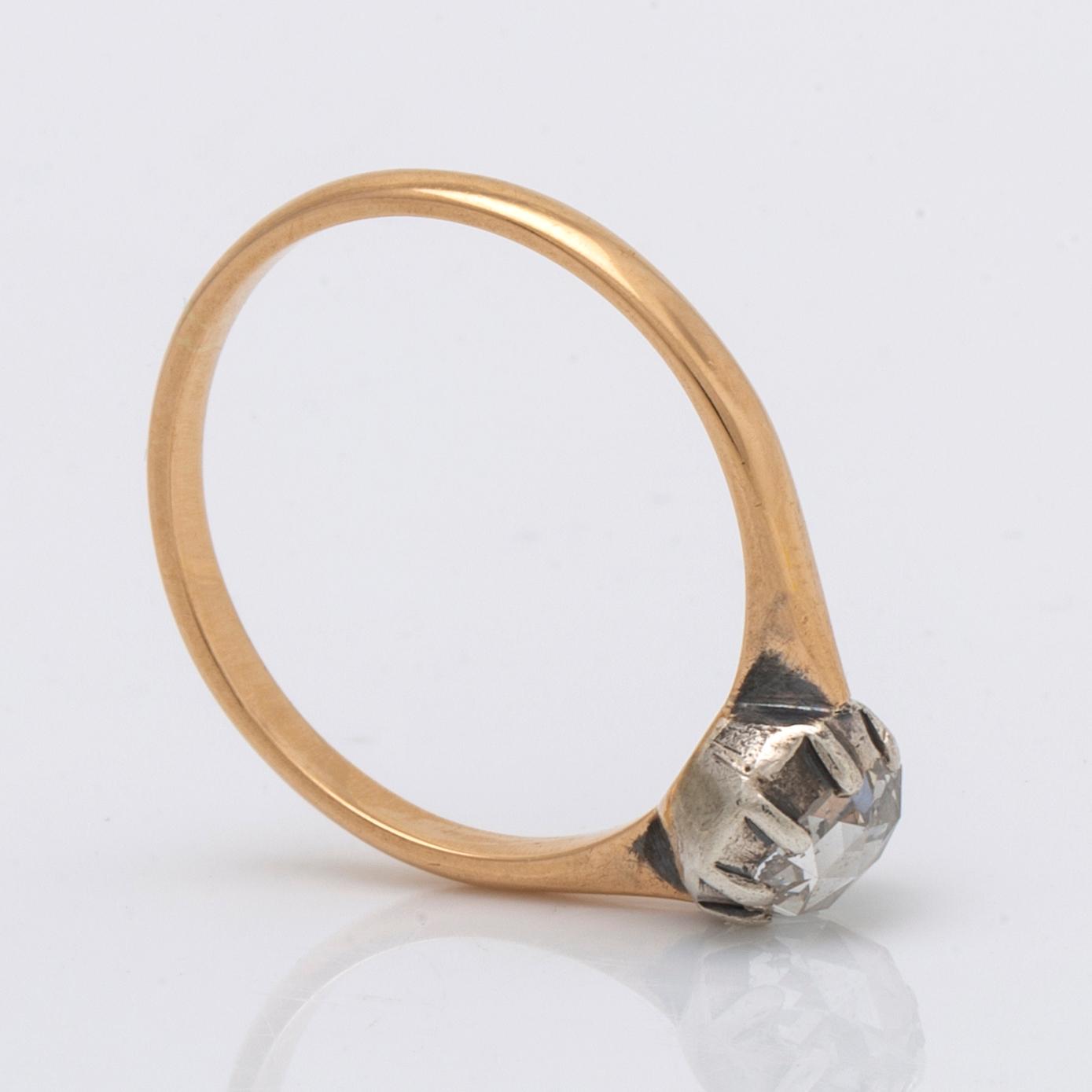 Ring 18K guld m 1 rosensten ca 0,40 ct.