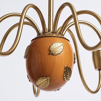 Hans Bergström, ljuskronor, 1 par, modell "10/8", ateljé Lyktan, Åhus, 1940-50-tal.