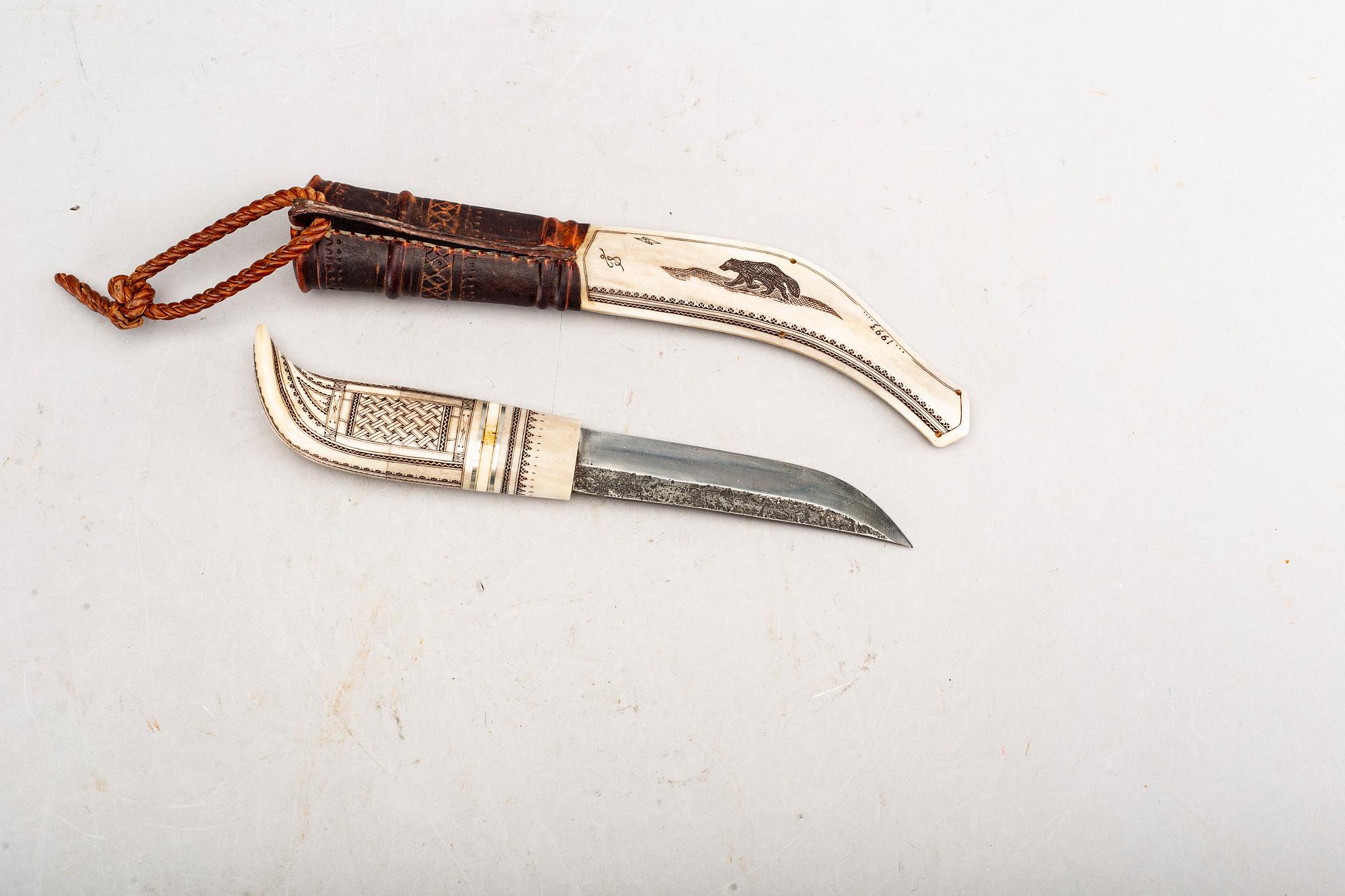 Sten-Åke Forsberg, samekniv, monogramsignerad, Kalix 1993.