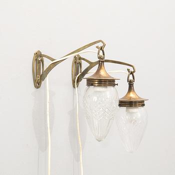 Wall lamps, a pair, Art Nouveau, circa 1900.