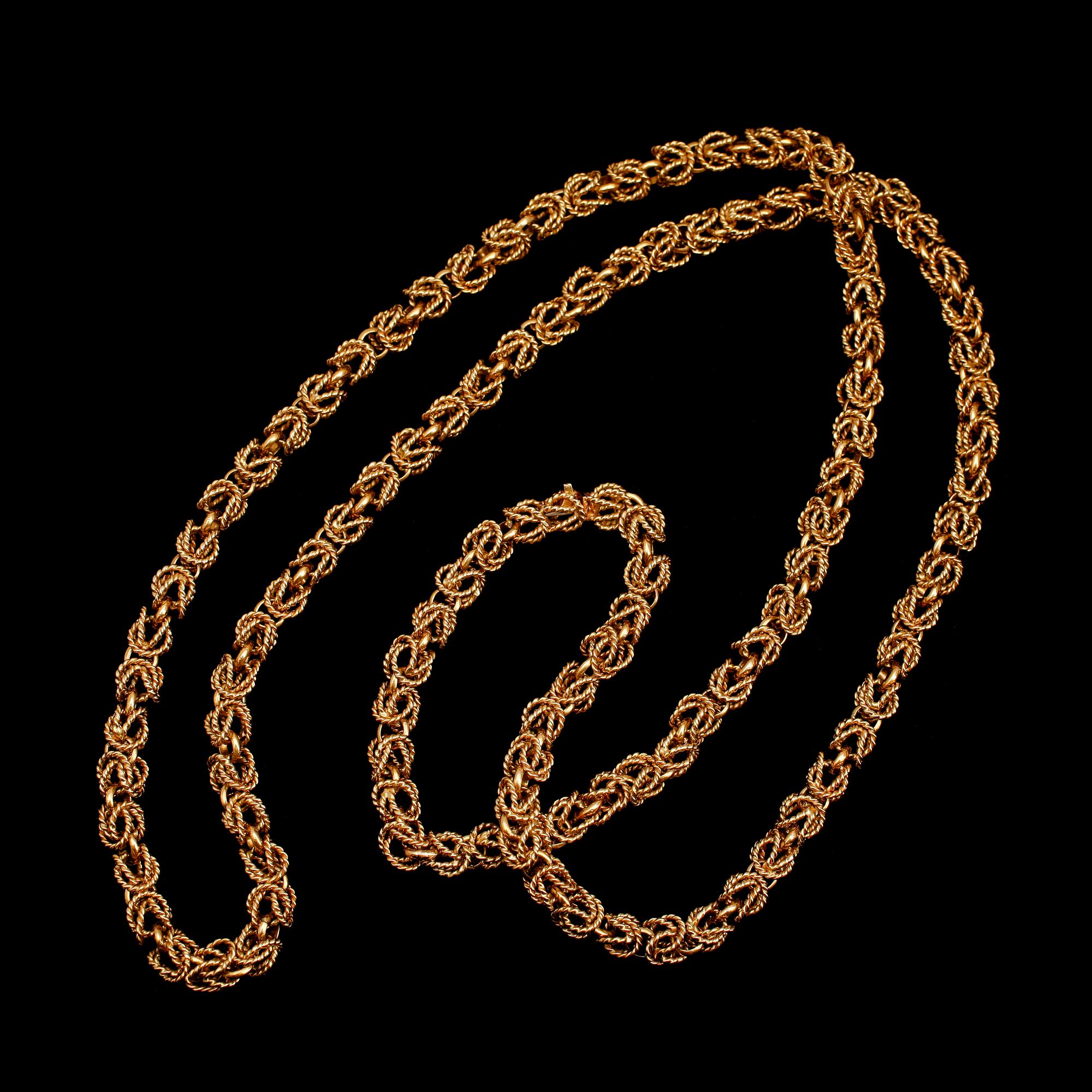 COLLIER, 18 k guld. Vikt ca 114 g.