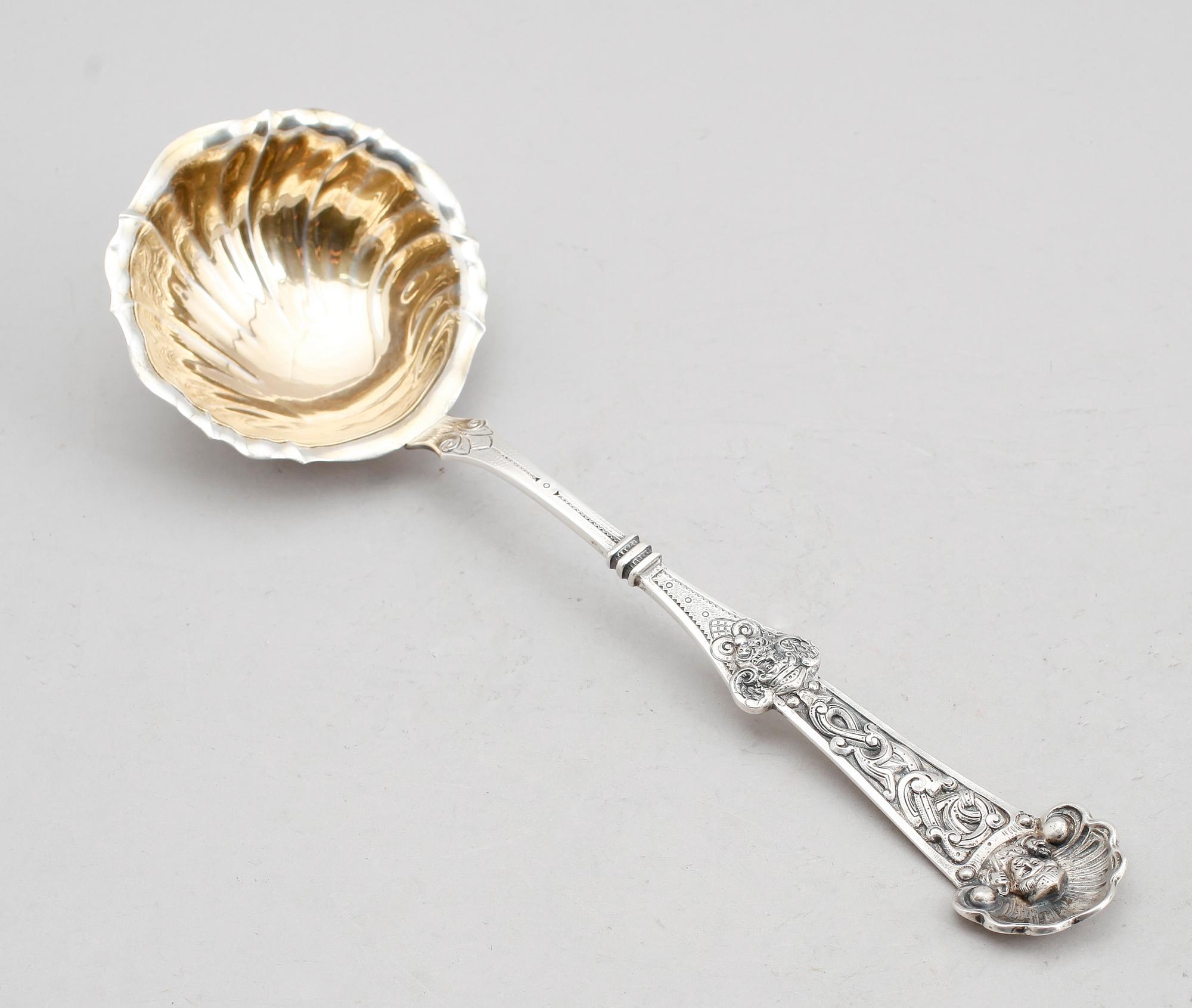 SOPPSLEV, silver, Christiansen & Svendsen, Norge, 1900-talets första hälft. Vikt ca 266 gram.