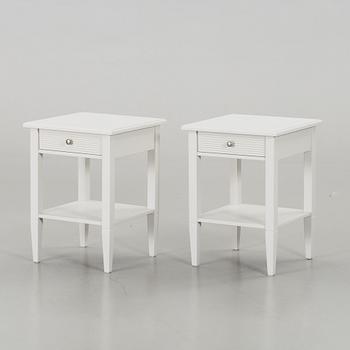TWO BEDSIDE TABLES.