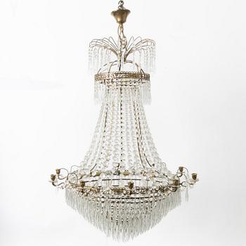 A Gustavian style chandelier, late 20th century.