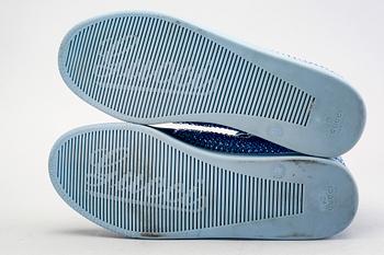 Gucci, sneakers, mineral blue, Swarowski crystals.