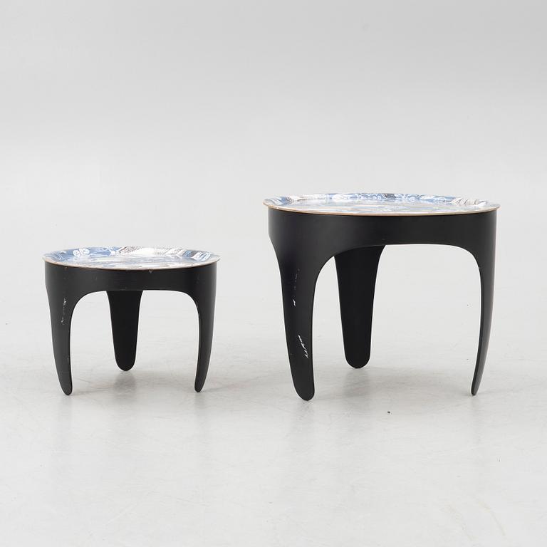 Firma Svenskt Tenn, Margot Barolo & Märta Friman, a pair of tray tables, "Sunday Noon", Svenskt Tenn.