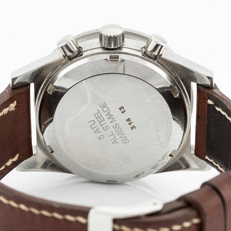 Jaques Monnat, wristwatch, chronograph, 37 mm.