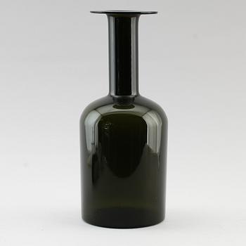 FLASKA, gröntonat glas, 1900-talets andra hälft.