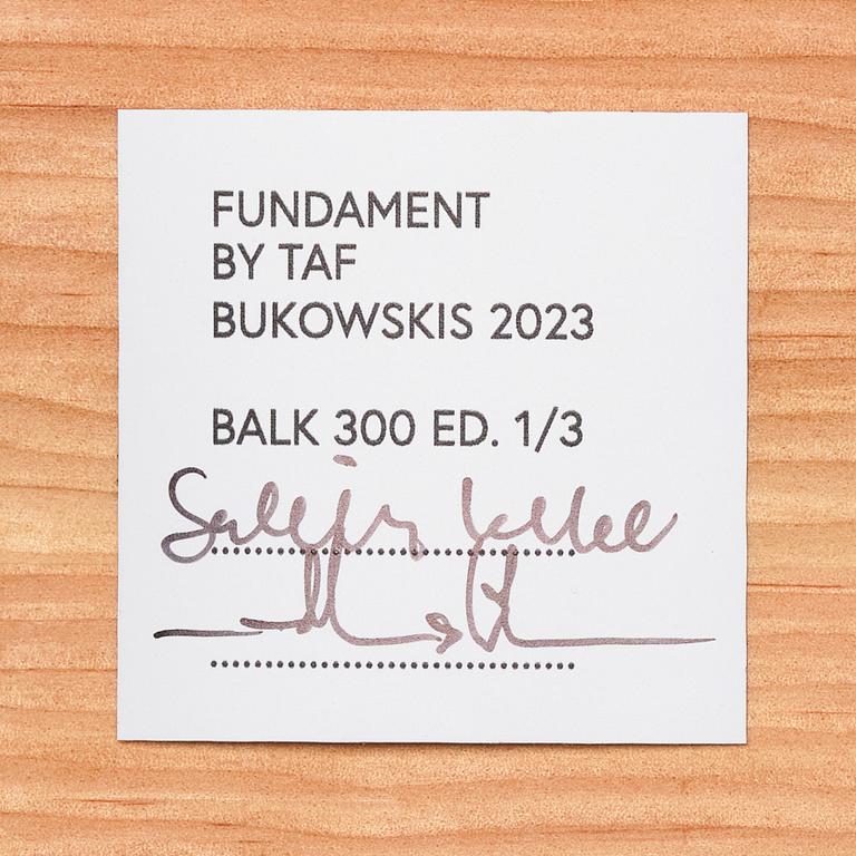 TAF, Gabriella Lenke & Mattias Ståhlbom, "Balk 300", pedestal, ed. 1/3, 2023.