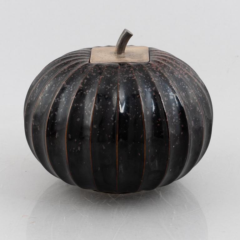 Paul Hoff, a stoneware sculpture / urn with cover, Gustavsbergs studio 1989.