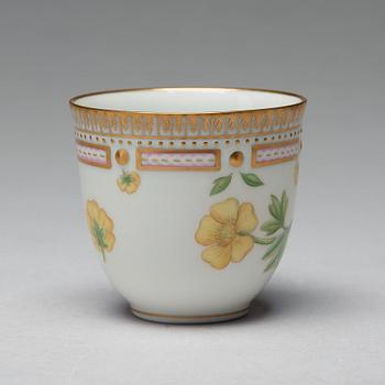 A set of four Royal Copenhagen 'Flora Danica' coffee cups with saucers, Denmark, 20th Century.