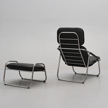 FÅTÖLJ samt  FOTPALL, "Supersport", Björn Dahlström, Dux, 2000-tal.