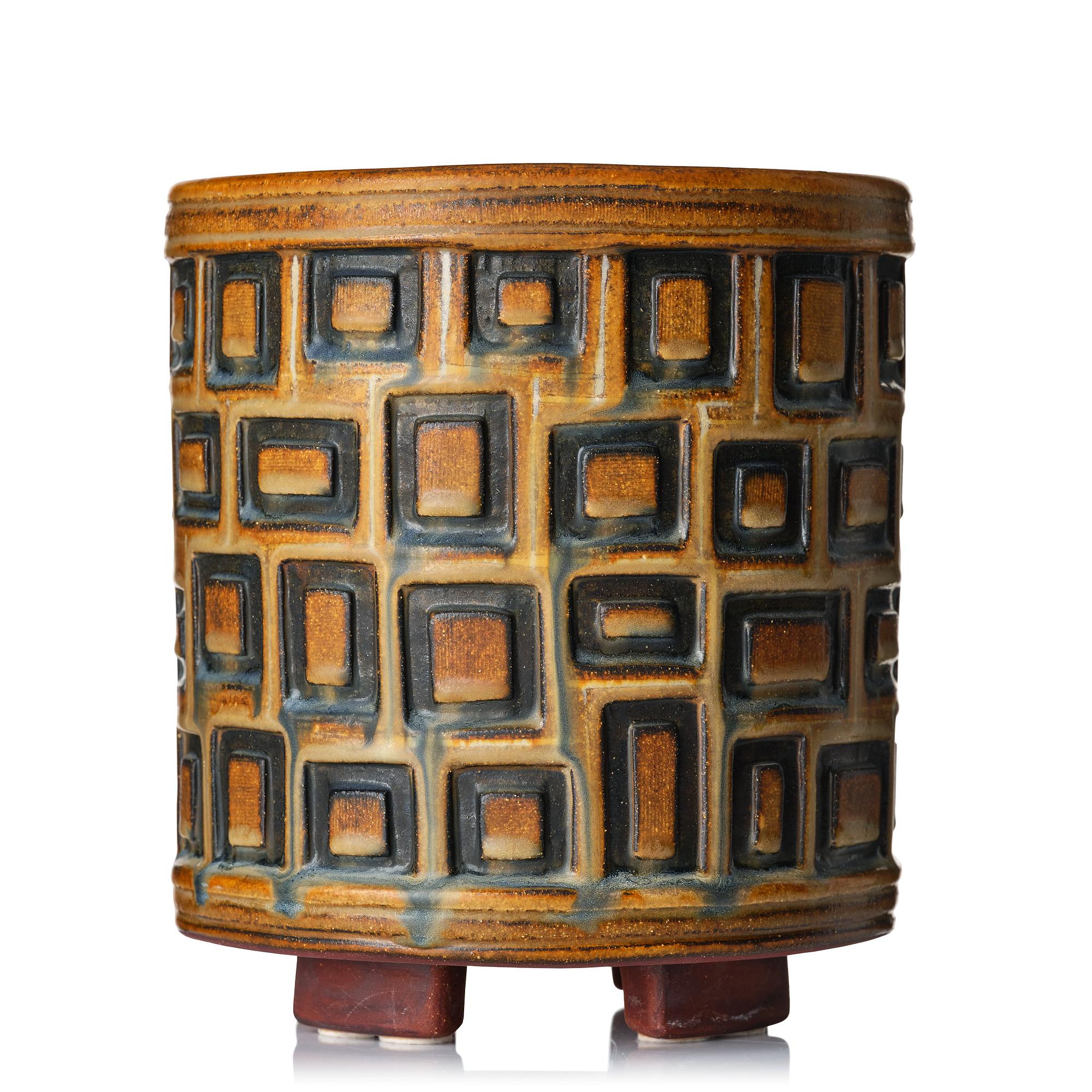 Wilhelm Kåge, a ”Farsta” stoneware vase, Gustavsberg studio, Sweden 1954.