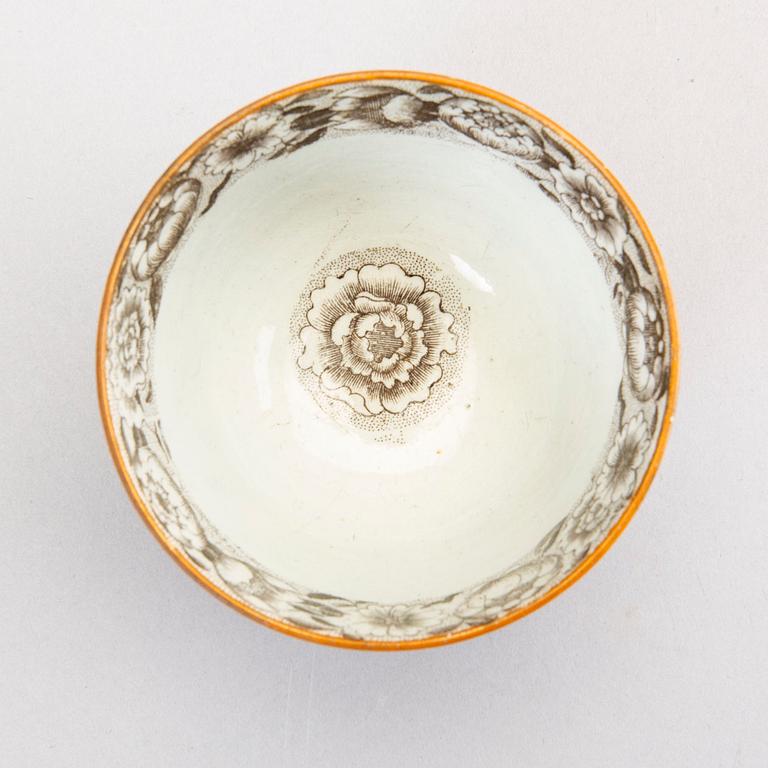 A Chinese 18th century porcelain teacup and saucer.