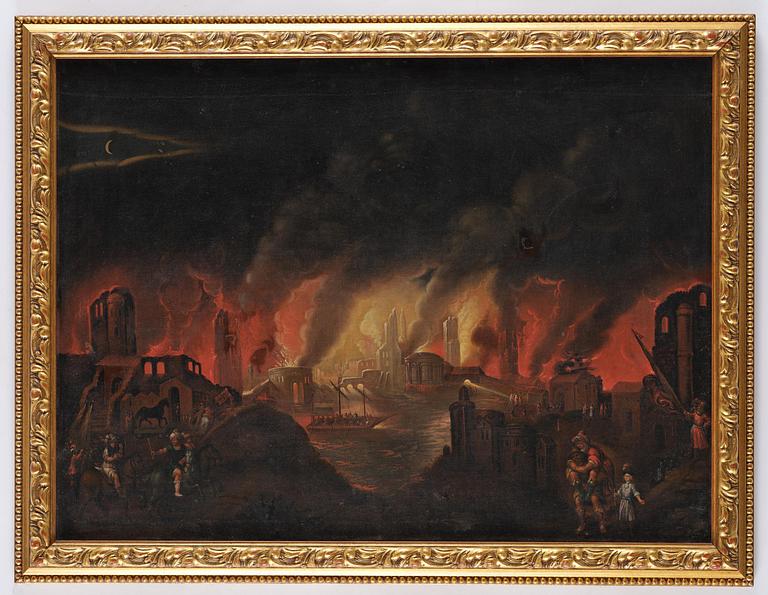 Rombout van Troyen, his circle, Troy is burning.