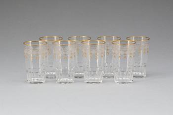 SELTERGLAS, 8 st, glas. "Odelberg", Kosta, 1900-talets andra hälft.