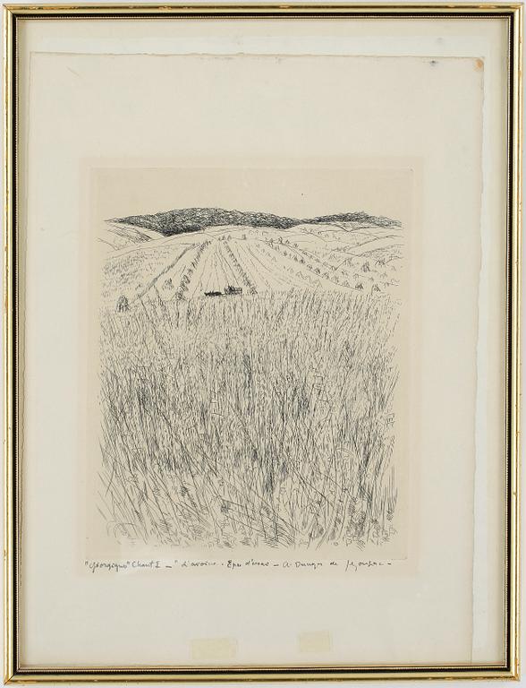 ANDRÉ DUNOYER DE SEGONZAC. Etsning, signerad.