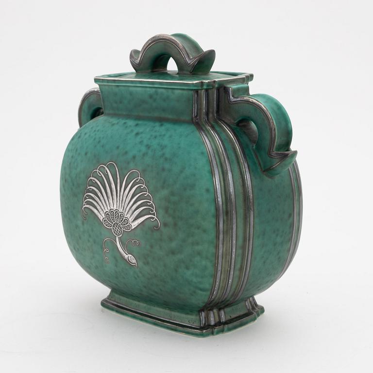 Wilhelm Kåge, a stoneware 'Argenta' lidded urn, Gustavsberg.